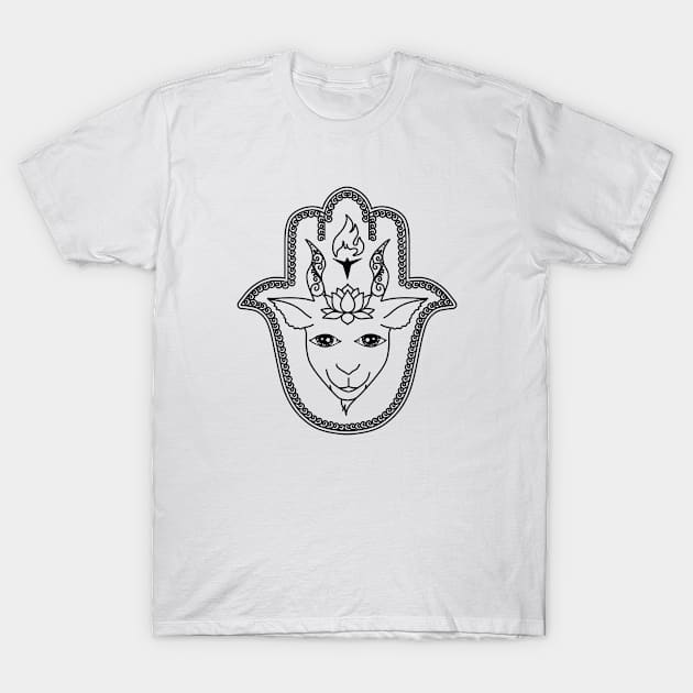 Baphand! Hamsa Hand of Baphomet T-Shirt by DreMagiO